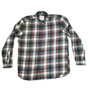 St Johns Bay Flannel Shirt Men's X-Large Plaid Lumberjack Red Blue